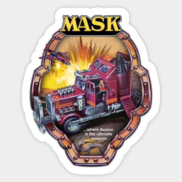 MASK vintage Toy Mask Design Sticker TeePublic